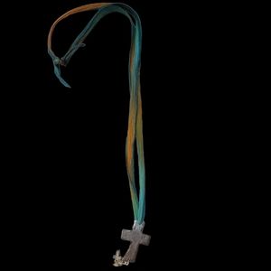 Handmade Cross Necklace with Ribbon Chain
